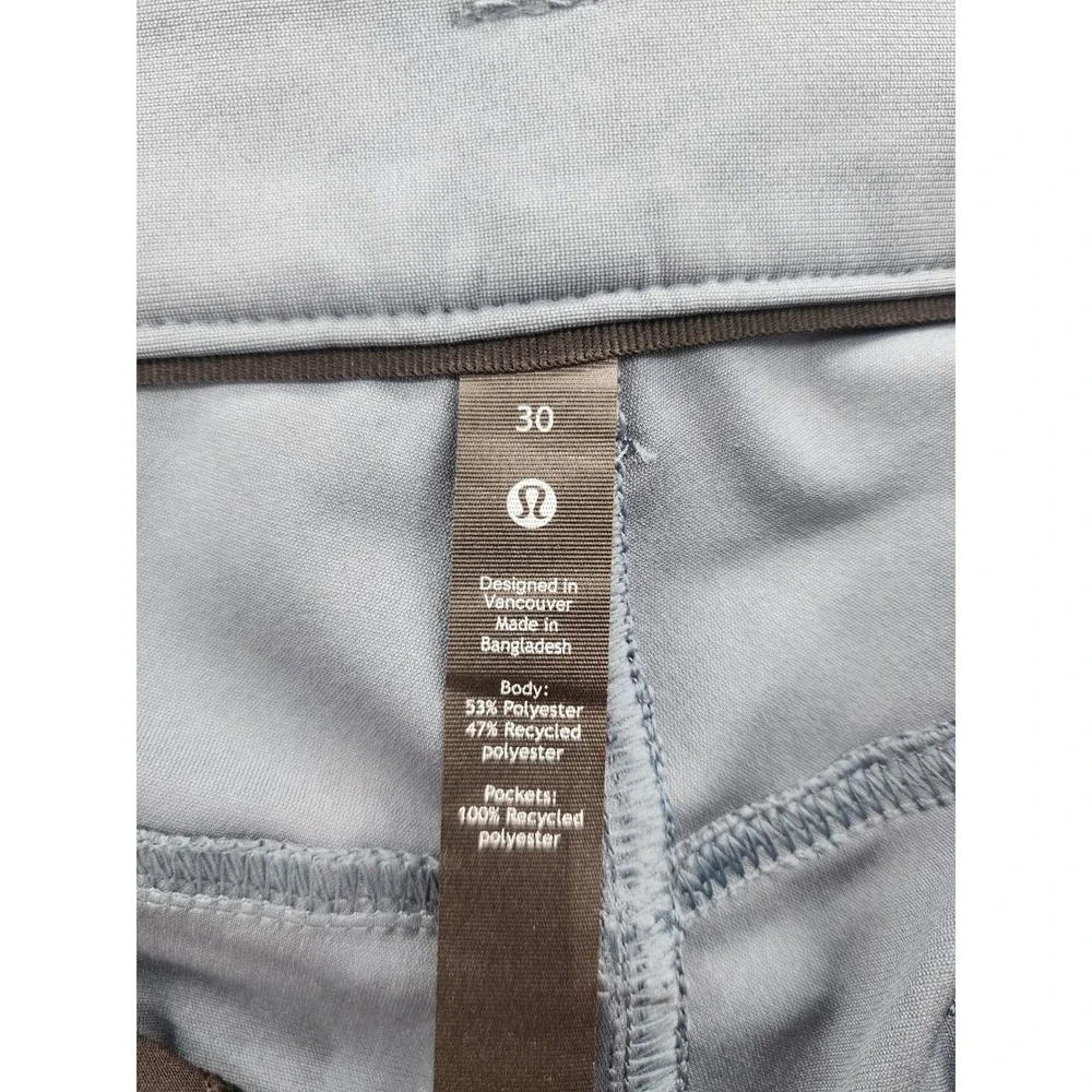 Lululemon ABC Pant‎ Slim Fit 30 Blue Gray Mens 5 Pocket Commuter Trousers NEW